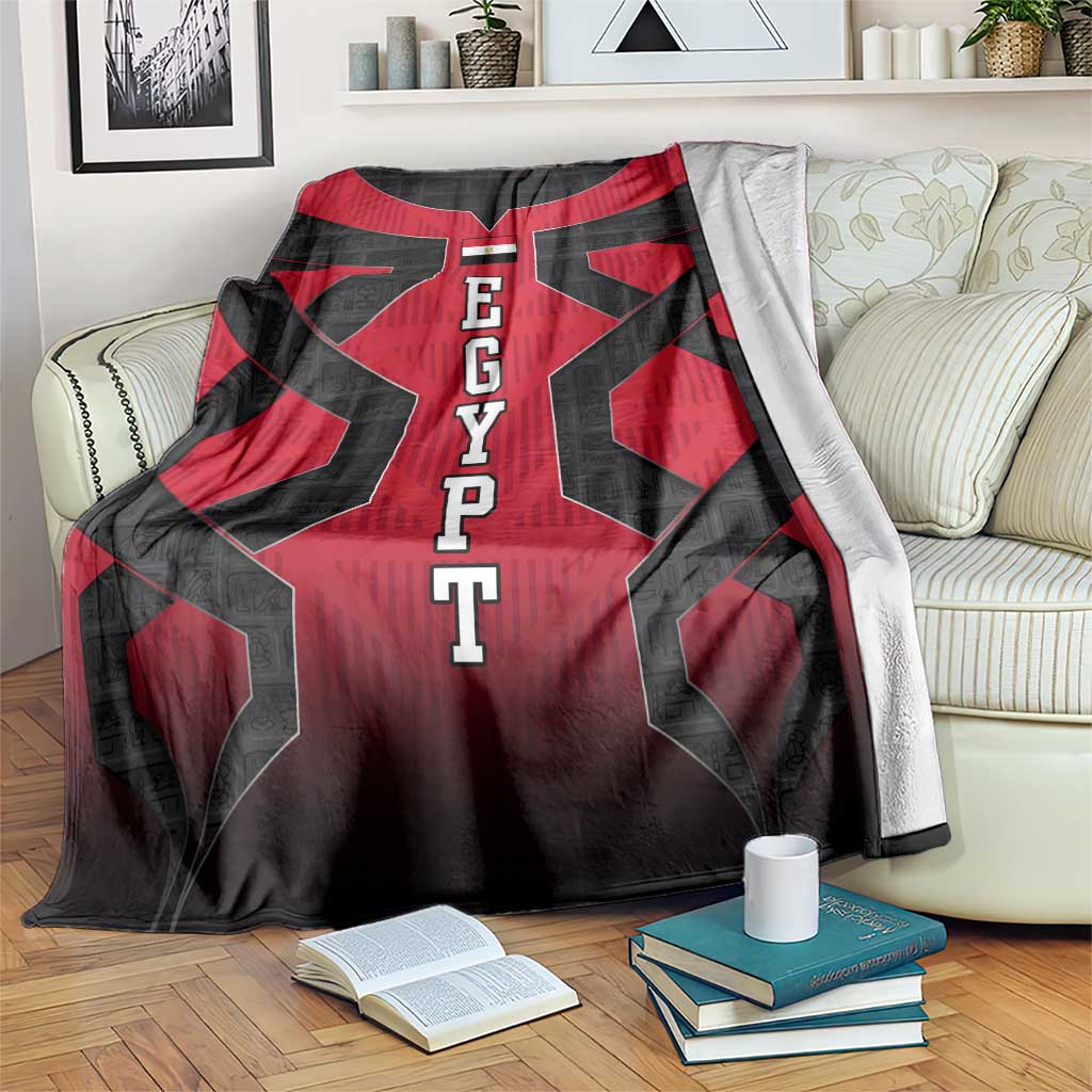Egypt Flag Emblem Blanket with Red Black Bold Spirit