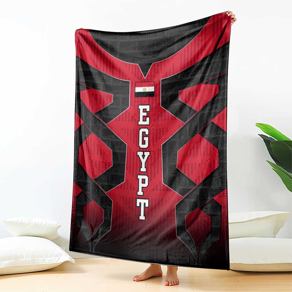 Egypt Flag Emblem Blanket with Red Black Bold Spirit