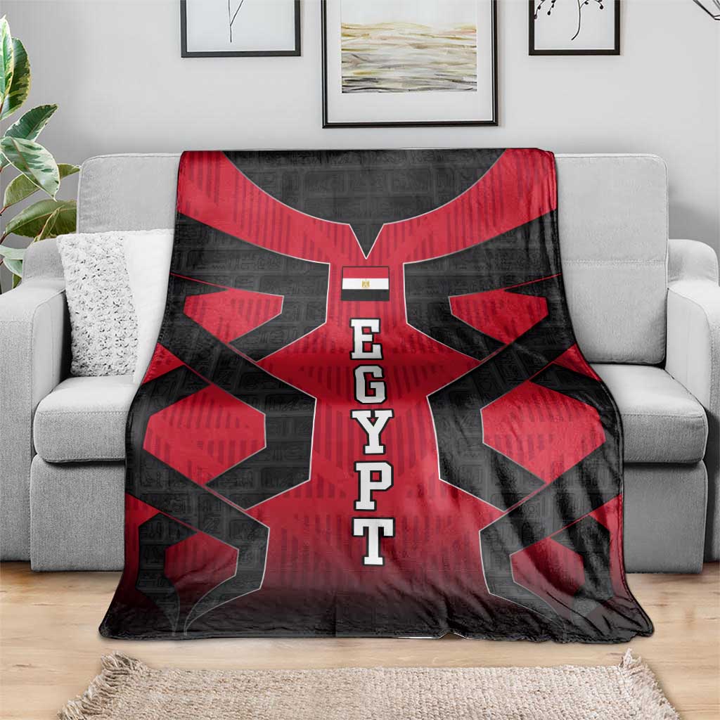 Egypt Flag Emblem Blanket with Red Black Bold Spirit