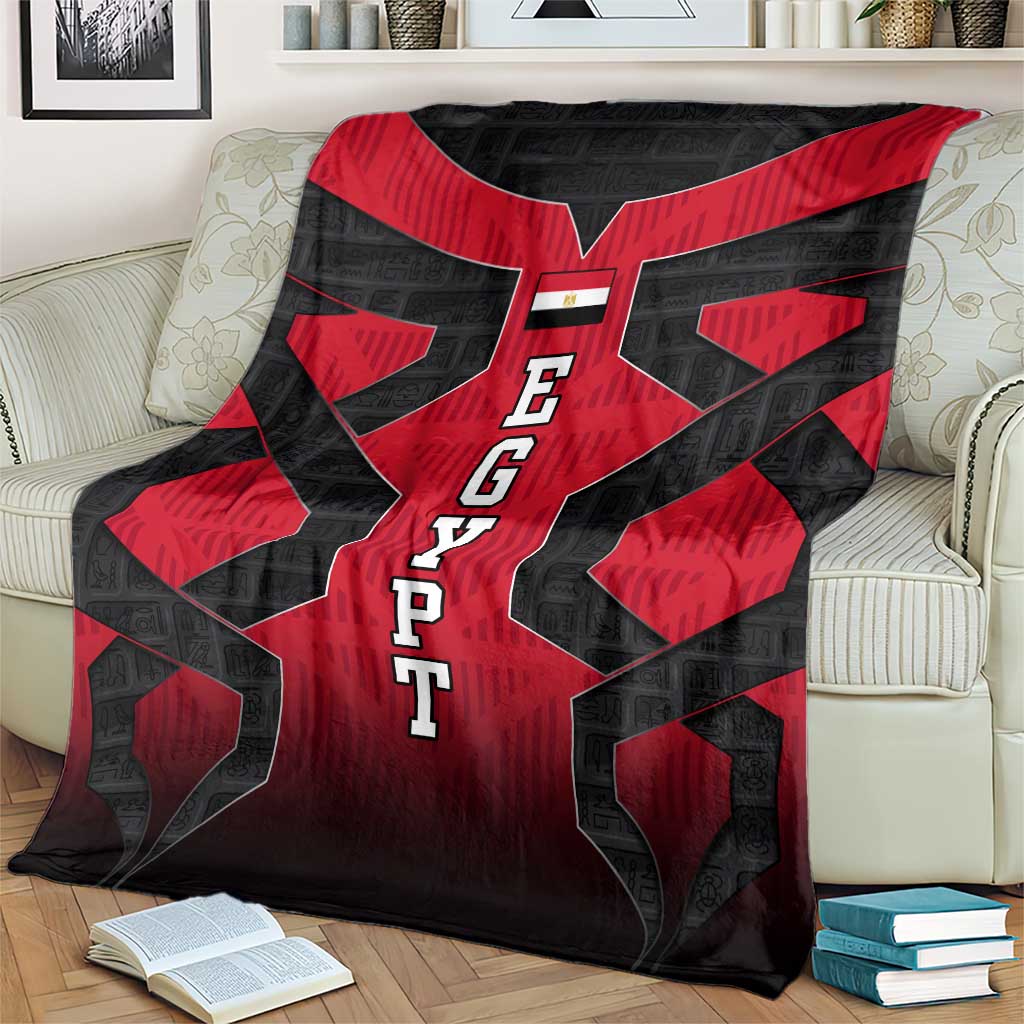 Egypt Flag Emblem Blanket with Red Black Bold Spirit