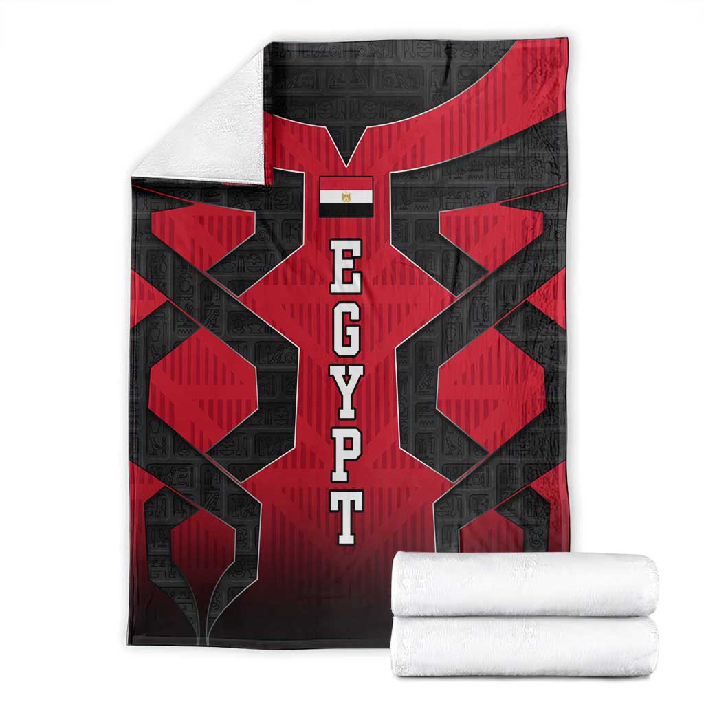 Egypt Flag Emblem Blanket with Red Black Bold Spirit