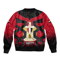 Egypt Flag Emblem Bomber Jacket with Red Black Bold Spirit