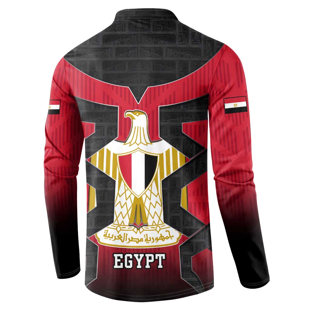 Egypt Flag Emblem Button Sweatshirt with Red Black Bold Spirit