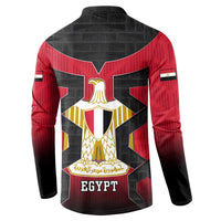 Egypt Flag Emblem Button Sweatshirt with Red Black Bold Spirit