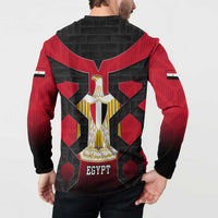 Egypt Flag Emblem Button Sweatshirt with Red Black Bold Spirit
