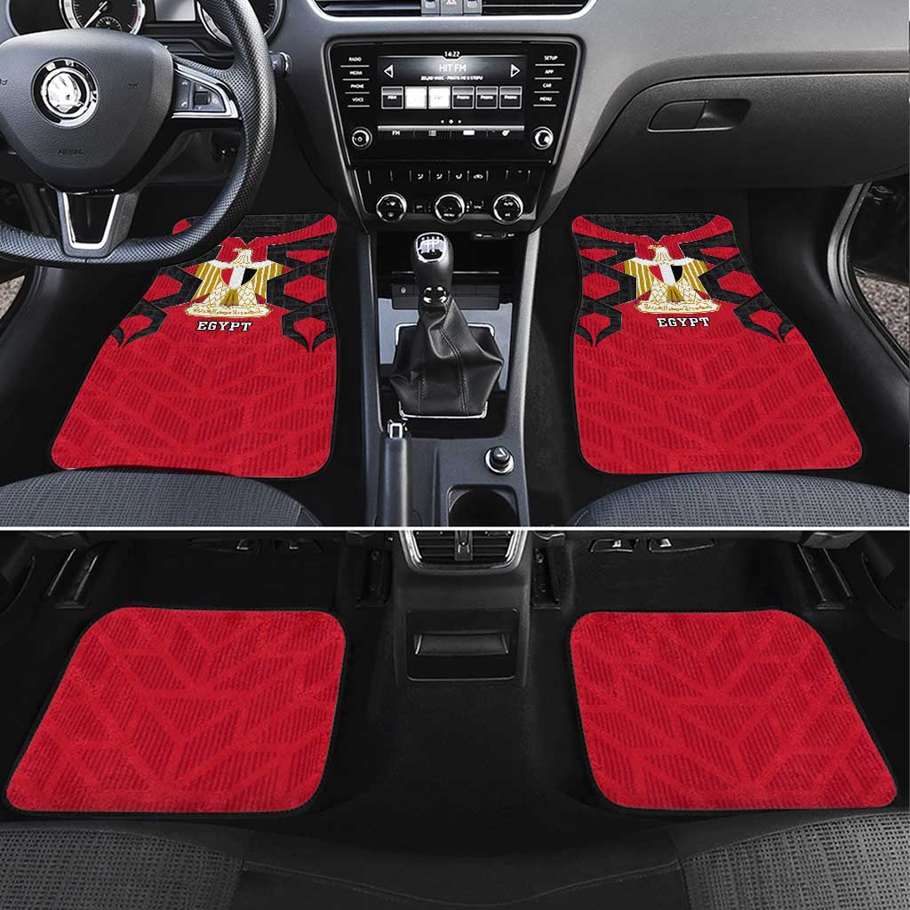 Egypt Flag Emblem Car Mats with Red Black Bold Spirit