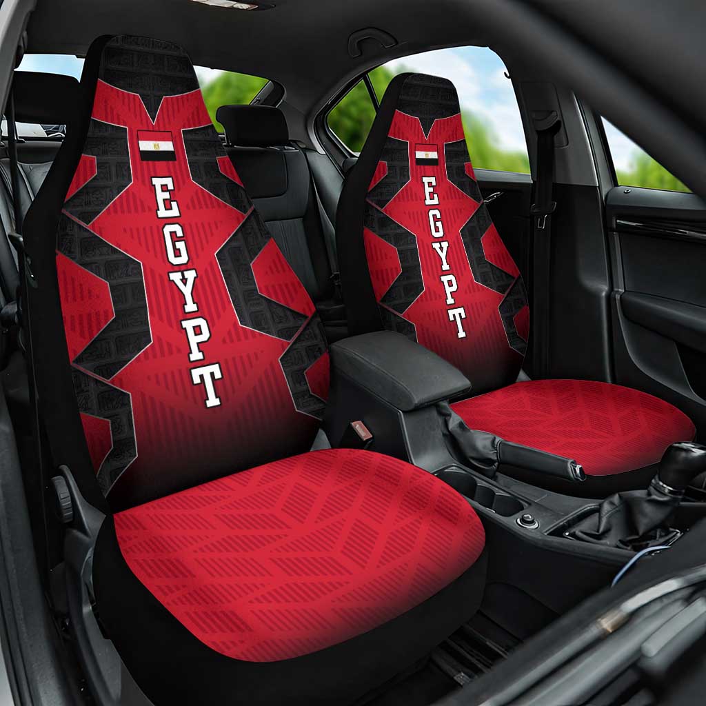 Egypt Flag Emblem Car Seat Cover with Red Black Bold Spirit