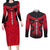 Egypt Flag Emblem Couples Matching Long Sleeve Bodycon Dress and Long Sleeve Button Shirt with Red Black Bold Spirit