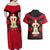 Egypt Flag Emblem Couples Matching Off Shoulder Maxi Dress and Hawaiian Shirt with Red Black Bold Spirit