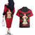 Egypt Flag Emblem Couples Matching Off The Shoulder Long Sleeve Dress and Hawaiian Shirt with Red Black Bold Spirit