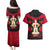 Egypt Flag Emblem Couples Matching Puletasi and Hawaiian Shirt with Red Black Bold Spirit
