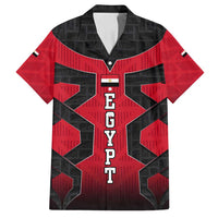 Egypt Flag Emblem Family Matching Long Sleeve Bodycon Dress and Hawaiian Shirt with Red Black Bold Spirit