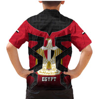 Egypt Flag Emblem Family Matching Mermaid Dress and Hawaiian Shirt with Red Black Bold Spirit