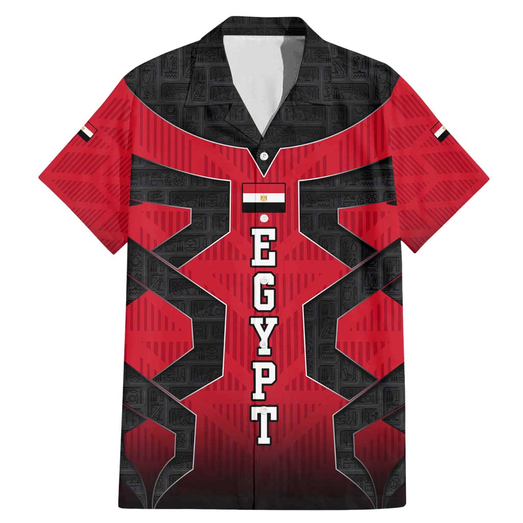 Egypt Flag Emblem Family Matching Mermaid Dress and Hawaiian Shirt with Red Black Bold Spirit