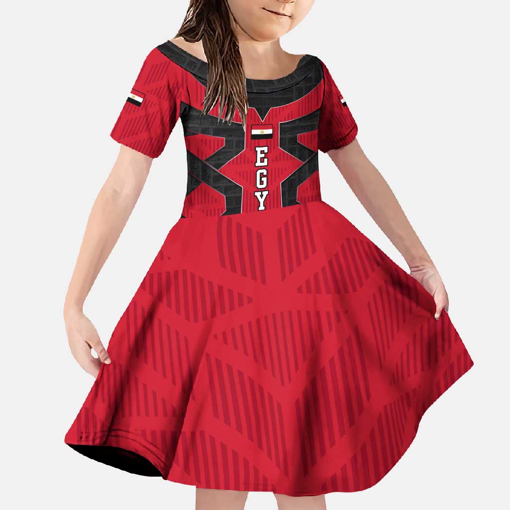 Egypt Flag Emblem Family Matching Short Sleeve Bodycon Dress and Hawaiian Shirt with Red Black Bold Spirit