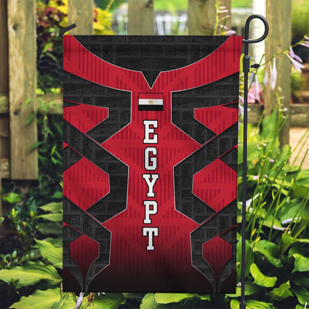 Egypt Flag Emblem Garden Flag with Red Black Bold Spirit