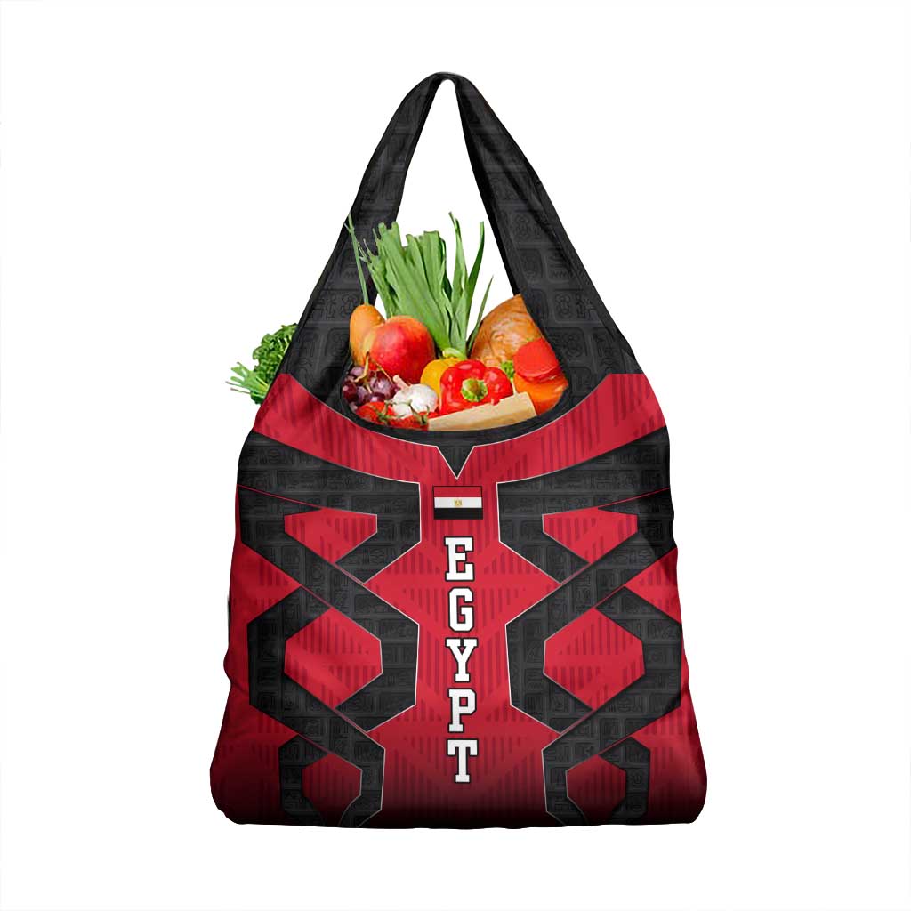 Egypt Flag Emblem Grocery Bag with Red Black Bold Spirit