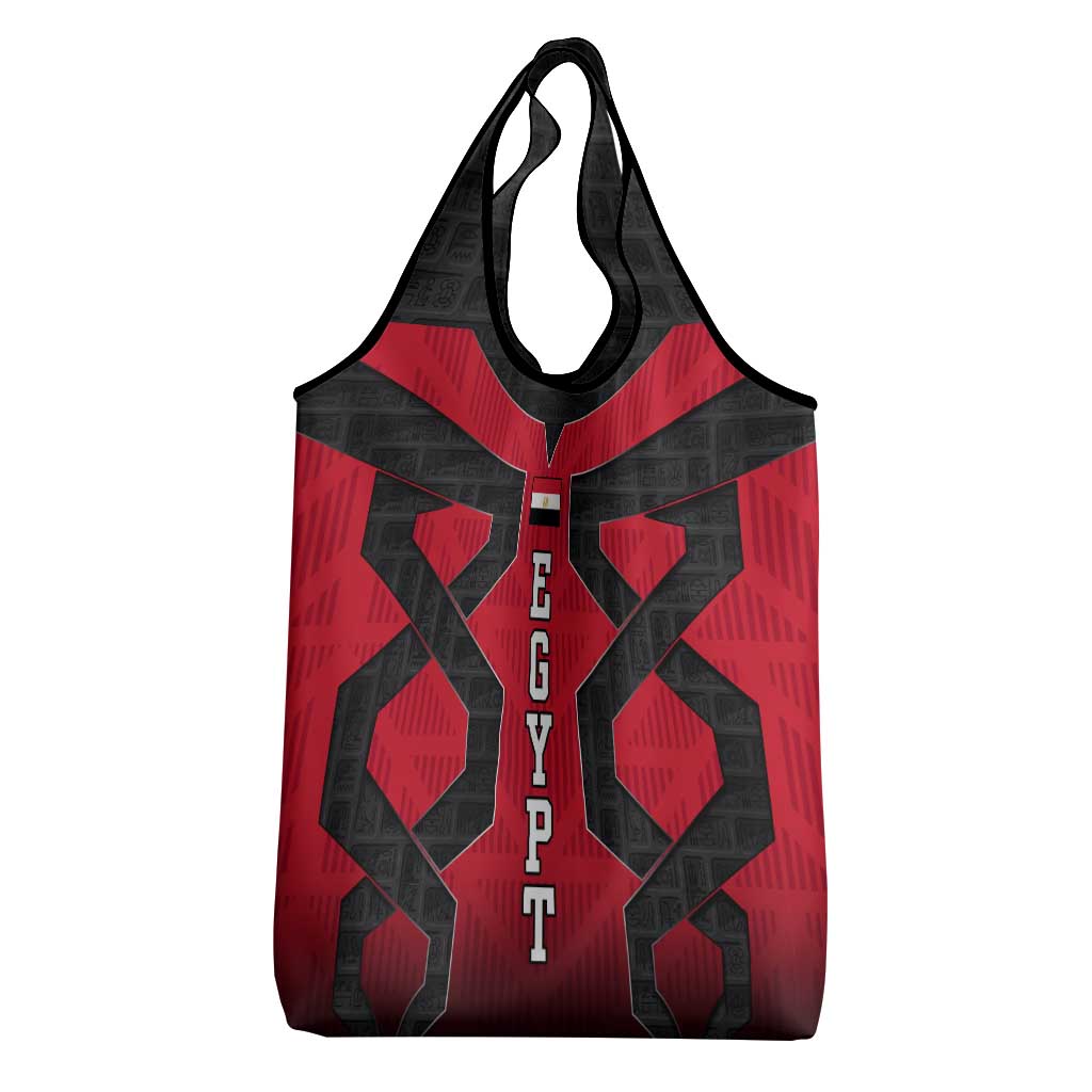 Egypt Flag Emblem Grocery Bag with Red Black Bold Spirit