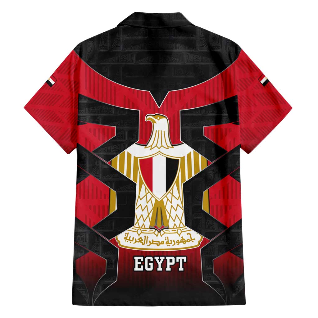 Egypt Flag Emblem Hawaiian Shirt with Red Black Bold Spirit