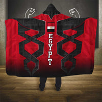 Egypt Flag Emblem Hooded Blanket with Red Black Bold Spirit