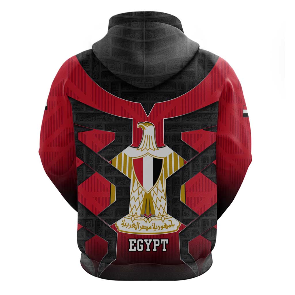 Egypt Flag Emblem Hoodie with Red Black Bold Spirit