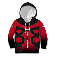 Egypt Flag Emblem Kid Hoodie with Red Black Bold Spirit