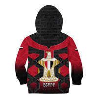 Egypt Flag Emblem Kid Hoodie with Red Black Bold Spirit