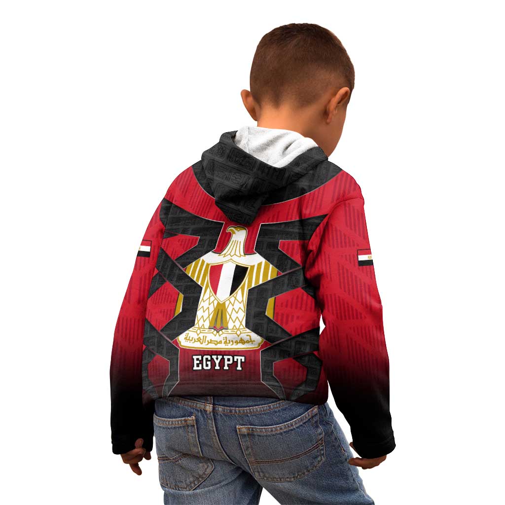 Egypt Flag Emblem Kid Hoodie with Red Black Bold Spirit