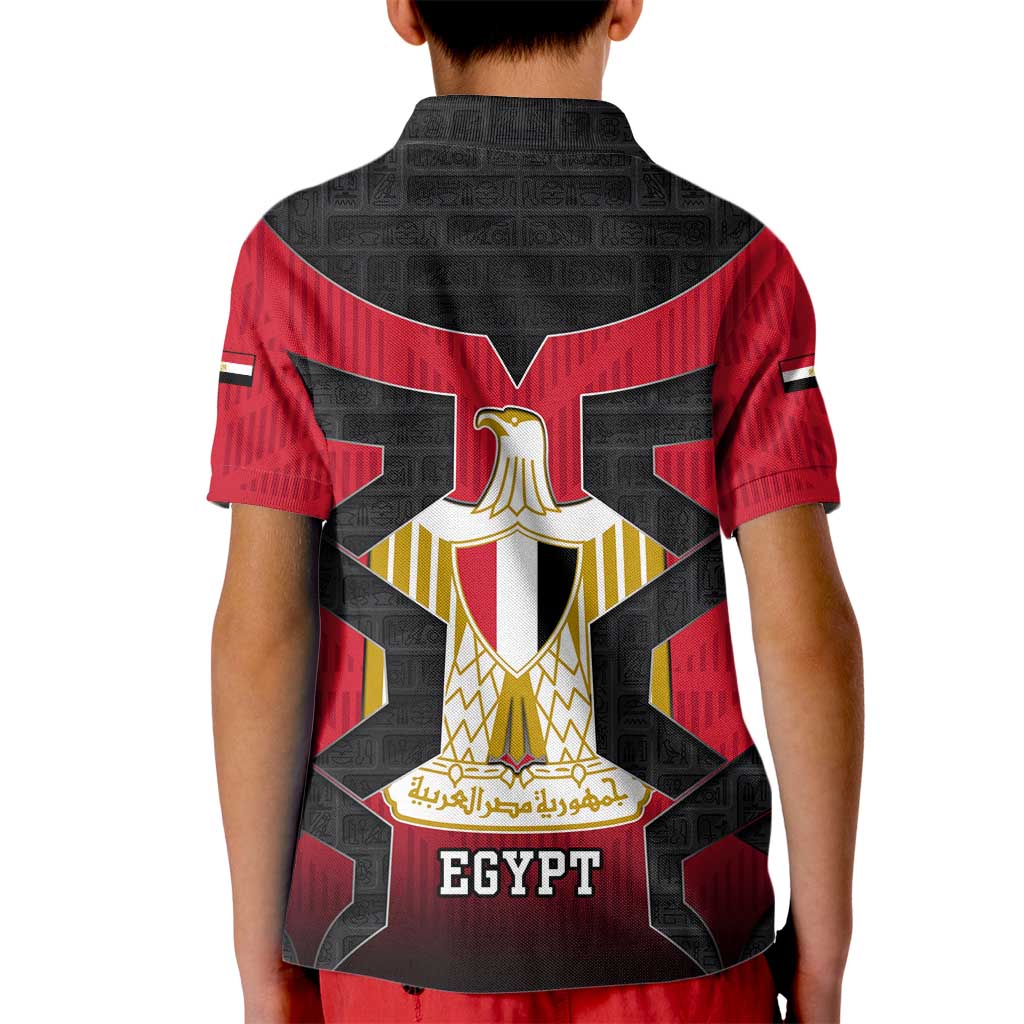 Egypt Flag Emblem Kid Polo Shirt with Red Black Bold Spirit
