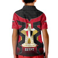 Egypt Flag Emblem Kid Polo Shirt with Red Black Bold Spirit