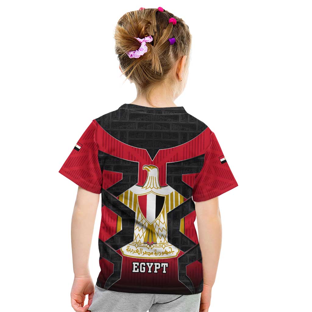 Egypt Flag Emblem Kid T Shirt with Red Black Bold Spirit