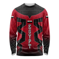 Egypt Flag Emblem Long Sleeve Shirt with Red Black Bold Spirit
