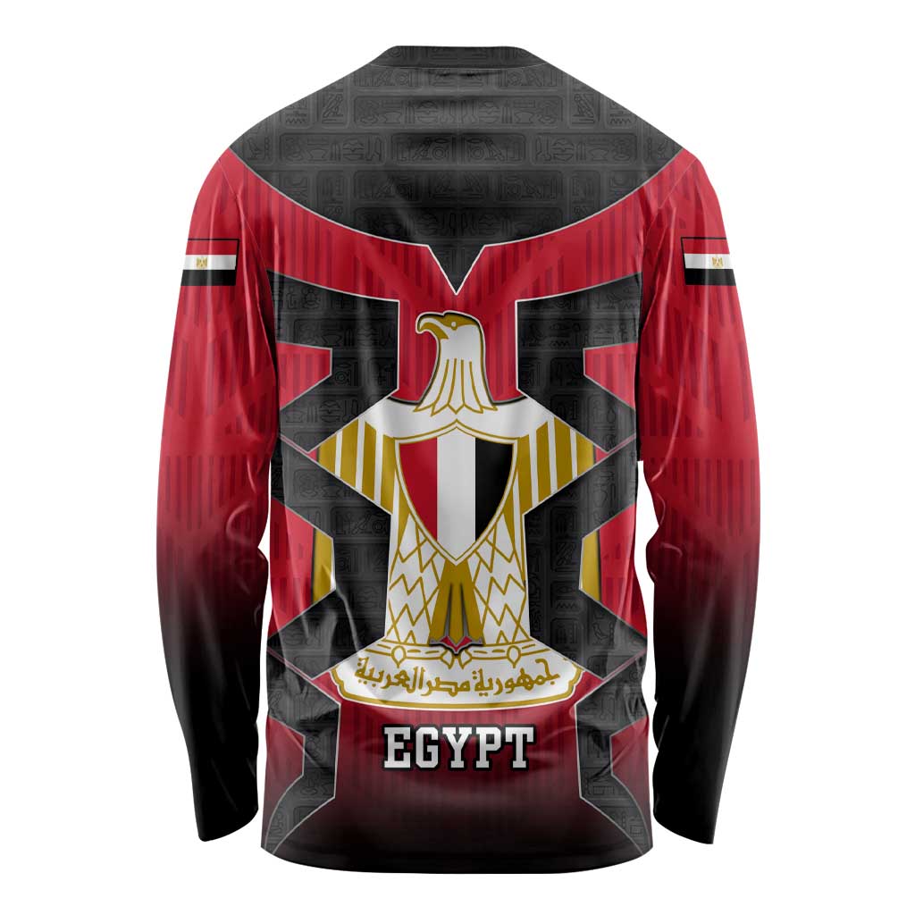 Egypt Flag Emblem Long Sleeve Shirt with Red Black Bold Spirit