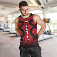 Egypt Flag Emblem Men Tank Top with Red Black Bold Spirit