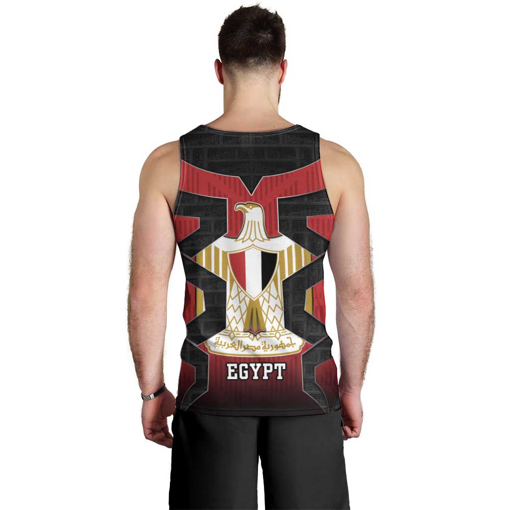 Egypt Flag Emblem Men Tank Top with Red Black Bold Spirit