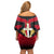 Egypt Flag Emblem Off Shoulder Short Dress with Red Black Bold Spirit