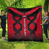Egypt Flag Emblem Quilt with Red Black Bold Spirit