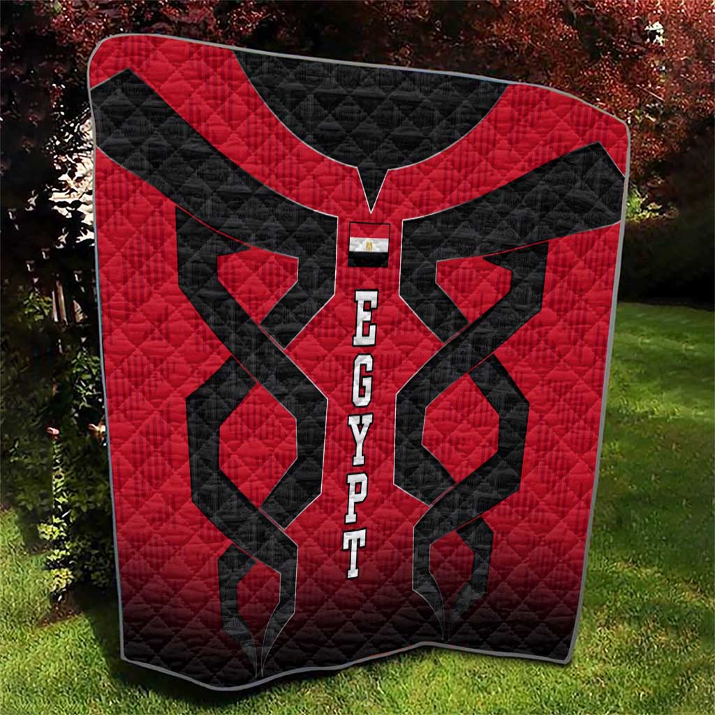Egypt Flag Emblem Quilt with Red Black Bold Spirit