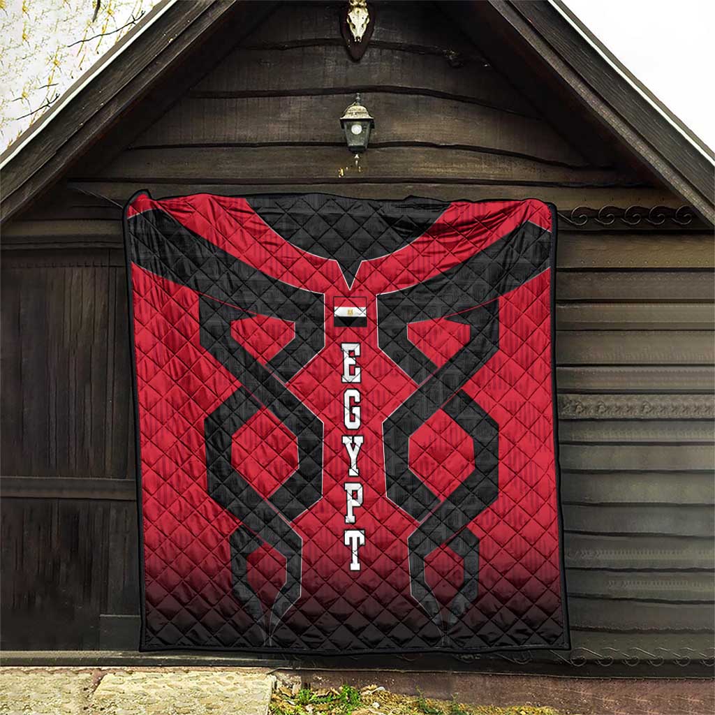Egypt Flag Emblem Quilt with Red Black Bold Spirit