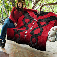 Egypt Flag Emblem Quilt with Red Black Bold Spirit