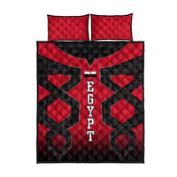 Egypt Flag Emblem Quilt Bed Set with Red Black Bold Spirit