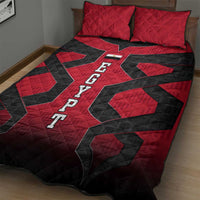 Egypt Flag Emblem Quilt Bed Set with Red Black Bold Spirit