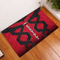 Egypt Flag Emblem Rubber Doormat with Red Black Bold Spirit