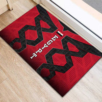 Egypt Flag Emblem Rubber Doormat with Red Black Bold Spirit
