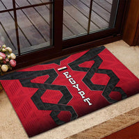 Egypt Flag Emblem Rubber Doormat with Red Black Bold Spirit