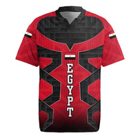 Egypt Flag Emblem Rugby Jersey with Red Black Bold Spirit
