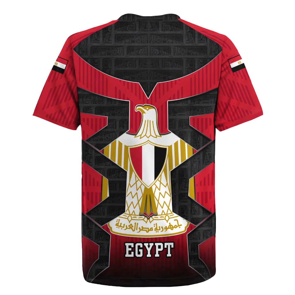 Egypt Flag Emblem Rugby Jersey with Red Black Bold Spirit