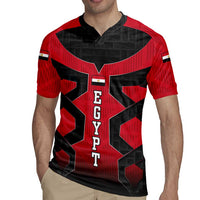 Egypt Flag Emblem Rugby Jersey with Red Black Bold Spirit