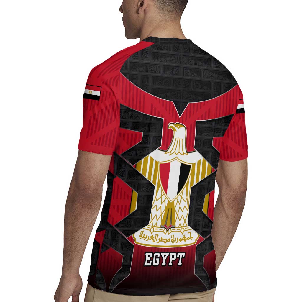 Egypt Flag Emblem Rugby Jersey with Red Black Bold Spirit