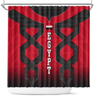 Egypt Flag Emblem Shower Curtain with Red Black Bold Spirit